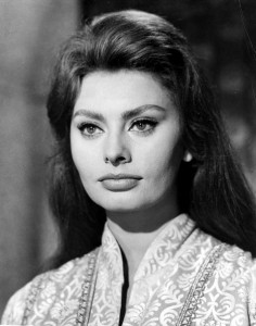 BW pic of dark-haired, large-eyed actress Sophia Loren--'60s icon.