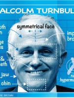 Diagram of Turnbull's face.