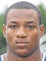 Head shot of Zamir White, a black hi school running back born with cleft lip.