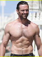 Bust shot of well-muscled actor Hugh Jackman