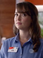 Bust shot of actress in ATT&T commercial with annoyed face- Lookism?