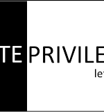 Black and white poster with "Let's talk" re White privilege statistics.
