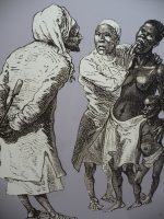 Men examining slave's mouth - Historic documentation of white privilege.